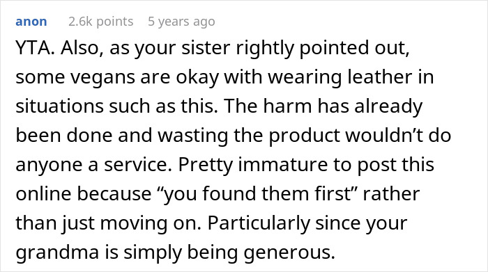 Vegan sister wearing grandma&rsquo;s leather shoes, sparking a plan to sell the shoes after she takes them.