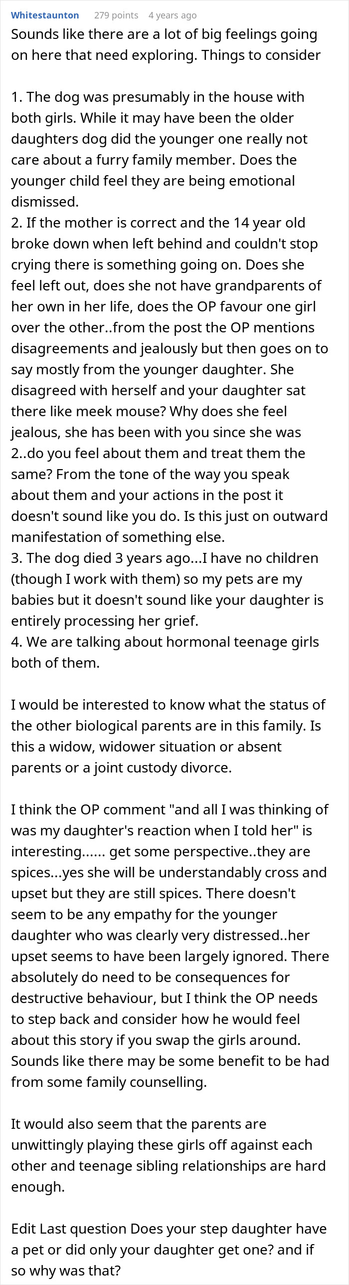 Commenter analyzing emotional tensions between stepdaughter and sister and how family dynamics spice drama in sibling relationships. Commenter analyzing emotional tensions between stepdaughter and sister and how family dynamics spice drama in sibling relationships.