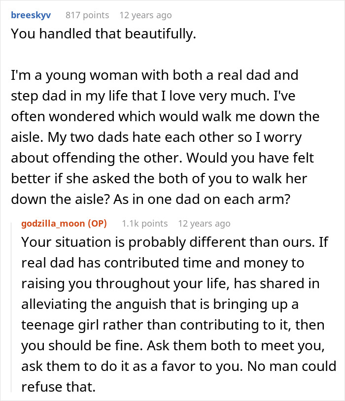 Reddit conversation showing a step-dad discussing emotional challenges with family and feelings of neglect.