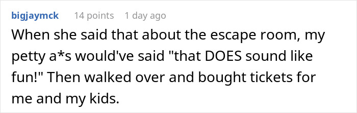 Screenshot of a user comment describing disappointment after believing a friend who forgot her wallet and feeling duped.