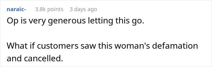 Comment on a forum post discussing a woman refusing to film her husband&rsquo;s coworker&rsquo;s wedding for free and facing backlash.