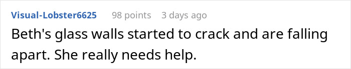 Comment about Beth's glass walls cracking and falling apart, highlighting a sister revealed dead brother lie situation.