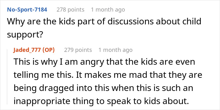 Screenshot of an online discussion where a woman is angry about kids being involved in car accident settlement talks.