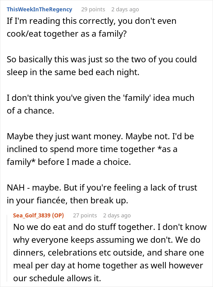 Reddit discussion about guy refusing to be step-father and challenges with fianc&eacute;e&rsquo;s children and family dynamics.