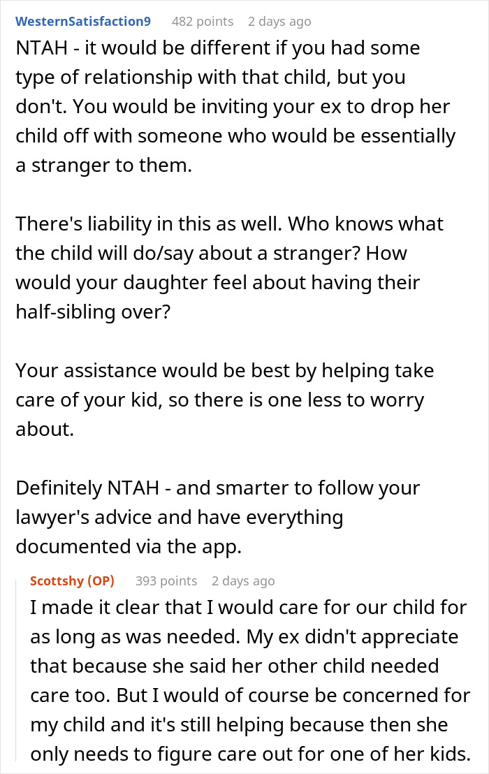 Woman expects help from ex-husband after leaving him for another man, facing reality about co-parenting challenges.