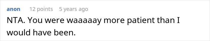 Screenshot of an online comment where a user praises a teen for refusing to entertain a stranger&rsquo;s kid on a long flight.