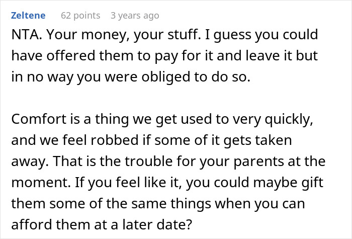 Screenshot of a discussion about parents kicking out daughter from her remodeled room and her response to reclaim belongings.