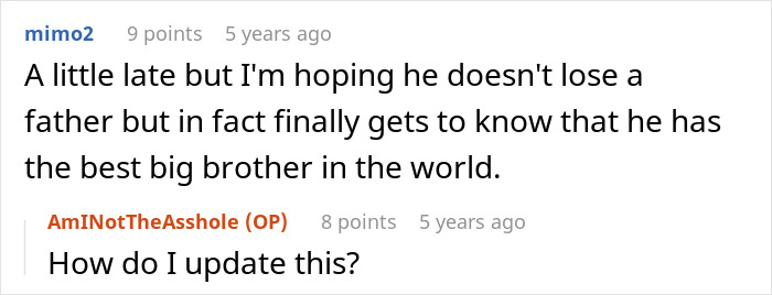 Reddit conversation about a guy wondering if he should tell his son the harsh truth about his real parents.