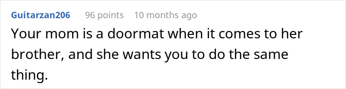 Comment about woman unable to handle conservative uncle, leading to kicking family out of Thanksgiving dinner.