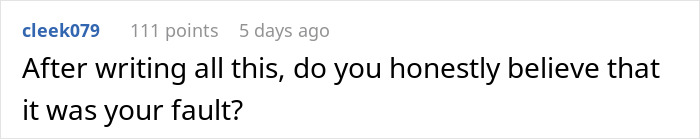 Comment on a forum post questioning fault after a boyfriend destroyed girlfriend&rsquo;s grandma&rsquo;s jewelry box.