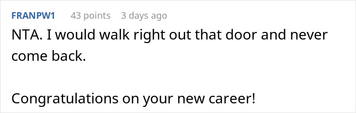 Comment from FRANPW1 expressing frustration about company raises and congratulating a new hire on their higher salary.