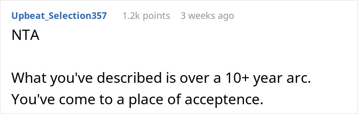 Screenshot of a forum comment discussing a 10+ year arc of children hating their stepmom due to mom's poisoning.