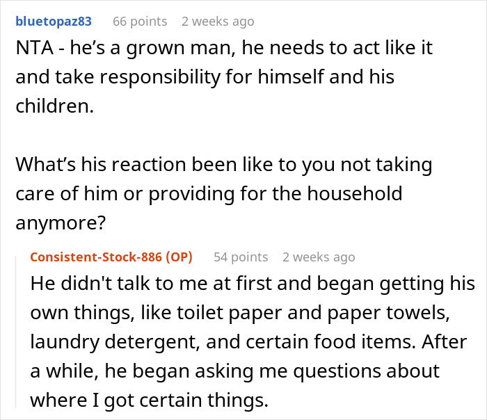 Reddit conversation about a useless bro losing it and sis teaching him a lesson by doing what he said.