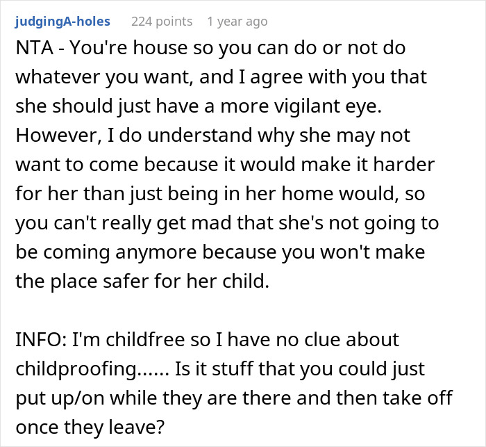 Family Drama Ensues As Lady Demands Sibling Childproof Home For Her Son, Furious When Told No