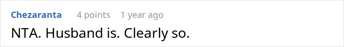 Text from a social media comment reading NTA Husband is Clearly so, related to mom refusing to attend family dinners after being ignored by in-laws. Text from a social media comment reading NTA Husband is Clearly so, related to mom refusing to attend family dinners after being ignored by in-laws.