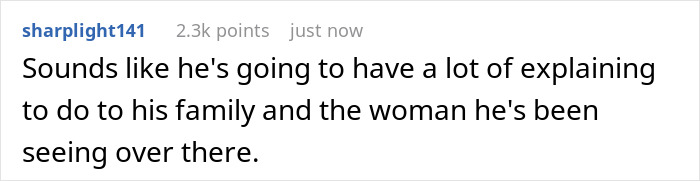 User comment about a man announcing breakup to everyone except his girlfriend, hinting at upcoming explanations.