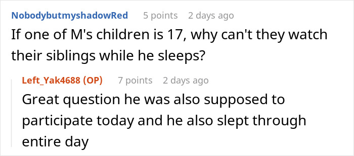 Reddit user discusses deadbeat dad dumping kids on girlfriend's 19-year-old daughter while he sleeps, causing frustration. Reddit user discusses deadbeat dad dumping kids on girlfriend's 19-year-old daughter while he sleeps, causing frustration.