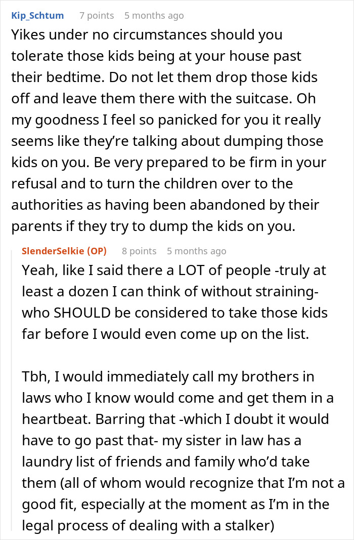 Comment discussion about dad upset over daughter&rsquo;s home and concerns about kids being left behind or abandoned.