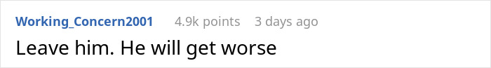 Comment on social media post warning to leave a rich boyfriend who demands equal rent split, suggesting he will get worse.