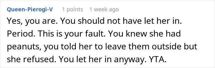Comment about letting a dangerous monster-in-law into the home, putting daughter-in-law&rsquo;s life in danger.