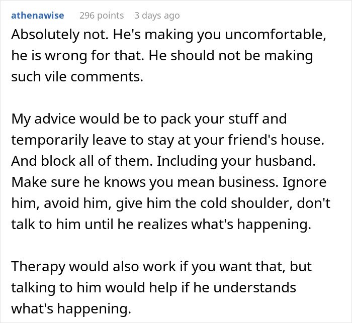 Screenshot of online advice discussing uncomfortable relationship issues and a wife considering removing her wedding ring.