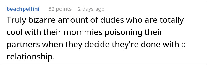 Comment about guys sending homemade food to girlfriends causing sickness shared on a social media post. Comment about guys sending homemade food to girlfriends causing sickness shared on a social media post.