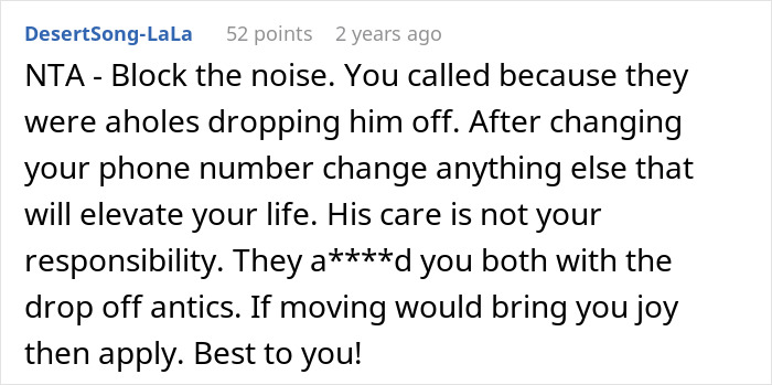 Screenshot of an online comment discussing setting boundaries about disabled brother&rsquo;s care after a drop-off incident.