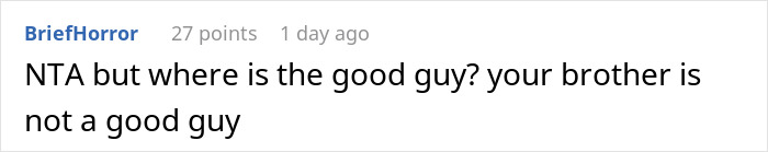 Screenshot of a Reddit comment discussing a woman calling out her brother for having four kids with four different women.