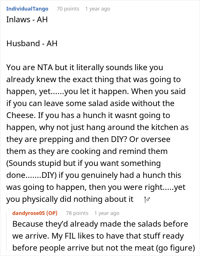 Comment thread discussing a mom ignored by in-laws during family dinners and refusing to attend more gatherings. Comment thread discussing a mom ignored by in-laws during family dinners and refusing to attend more gatherings.