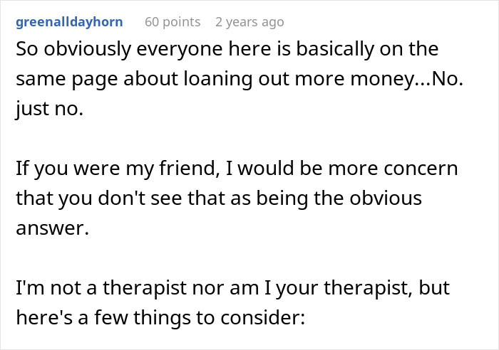 Screenshot of an online discussion about a man with debt asking his girlfriend to take a loan for a Spiderman costume purchase.