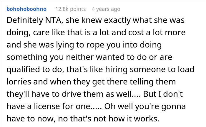 Comment discussing babysitter shocked by mom hiding disabled child, emphasizing unexpected caregiving challenges and quitting immediately. Comment discussing babysitter shocked by mom hiding disabled child, emphasizing unexpected caregiving challenges and quitting immediately.