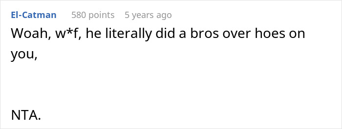 Screenshot of a user comment reacting to a guy using boys trip as a disguise for his affair and refusing to come home.