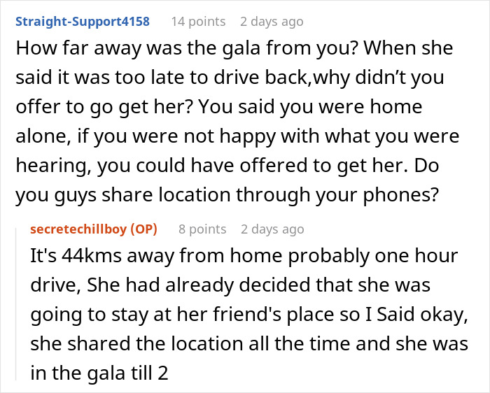 Text conversation about woman attending gala as client&rsquo;s date, leaving husband questioning and sharing location details.