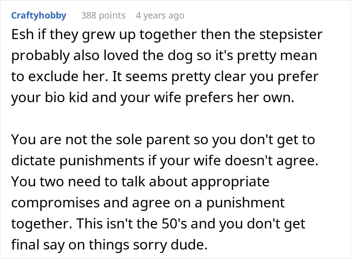 Comment discussing stepsister exclusion and parenting conflicts, highlighting stepdaughter sister spices drama in family disputes. Comment discussing stepsister exclusion and parenting conflicts, highlighting stepdaughter sister spices drama in family disputes.