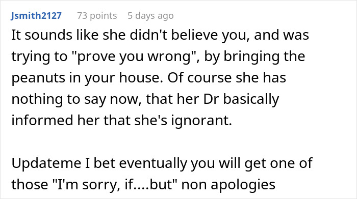 Comment discussing disbelief and confrontations involving a monster-in-law putting daughter-in-law&rsquo;s life in danger.