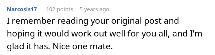 Comment about a guy wondering if he should tell his son the harsh truth about his real parents in an online discussion.
