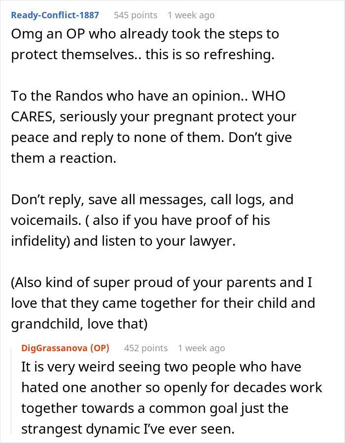 Comments discussing a heartless ex furious with pregnant wife wanting to move back home after being suddenly dumped. Comments discussing a heartless ex furious with pregnant wife wanting to move back home after being suddenly dumped.
