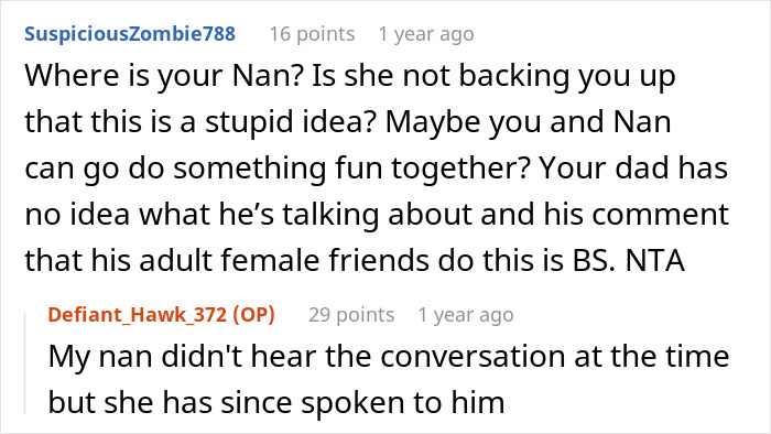Reddit conversation showing clueless dad suggesting paper towel to swim on period and daughter calling out his stupid ideas.