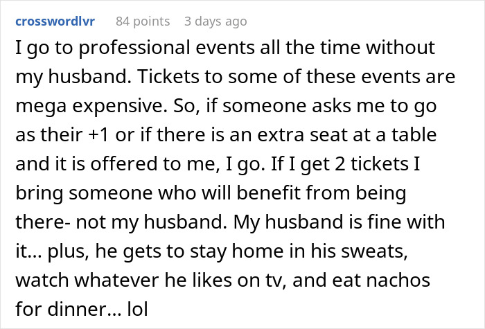 Woman attends gala with client as date, sparking husband&rsquo;s doubts about their relationship and event invitations.