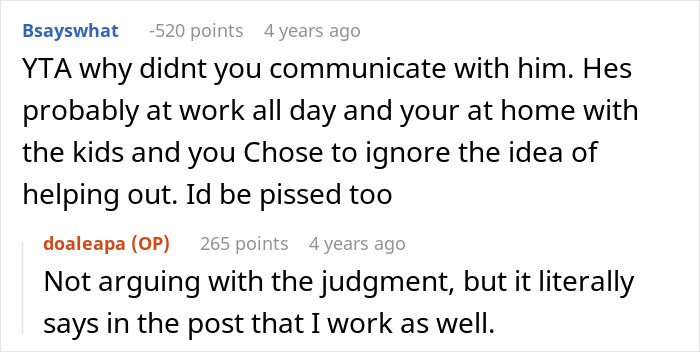 Reddit conversation showing a woman upset her husband assumed she planned Thanksgiving, highlighting communication issues.