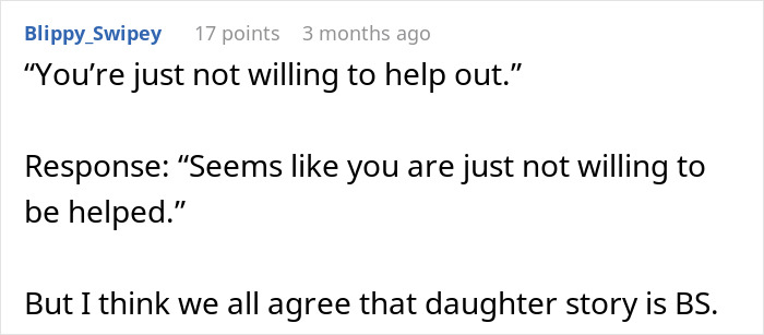 Text conversation about a woman upset her friend won&rsquo;t give cash but offers a favor instead.