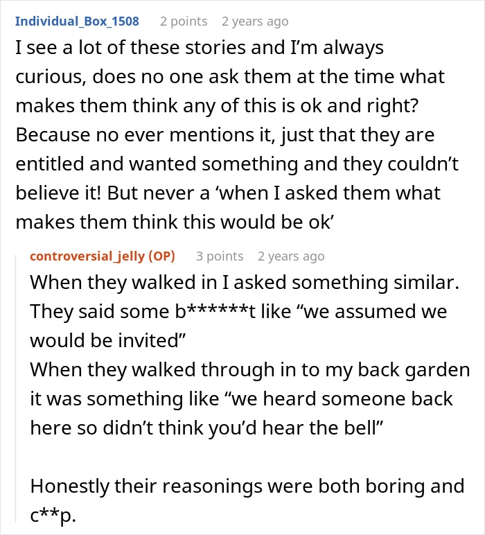 Reddit conversation about man having to turn on Karen mode with neighbors who act entitled to the whole block.