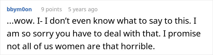 Commenter expressing sympathy and disbelief over a situation involving a baby lie and a relationship conflict.