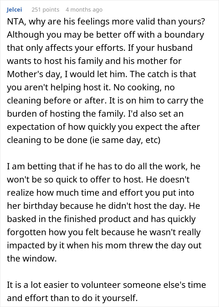 Text post discussing MIL ruining birthday by being a no-show and DIL refusing to celebrate again in their house. Text post discussing MIL ruining birthday by being a no-show and DIL refusing to celebrate again in their house.