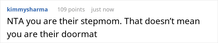 Screenshot of a comment about a stepmom hurt by how stepkids turn cruel when bio mom visits and refusing to be called mom.