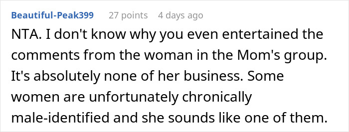 Screenshot of an online comment about a woman tired of being treated as stranger danger to her future stepkid.