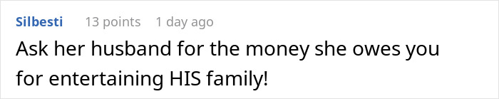 Screenshot of an online comment where a user advises asking the husband for money after a wallet incident.