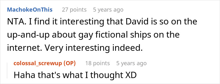 Screenshot of a Reddit conversation discussing masculinity so fragile and discomfort with Halloween costume choices among friends.