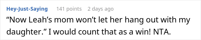 Comment about 12-year-old ruining friend&rsquo;s birthday, causing drama between moms over party conflict.