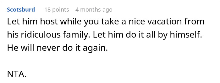 Comment discussing a family conflict involving a MIL no-show at a birthday and the DIL refusing future celebrations in their house. Comment discussing a family conflict involving a MIL no-show at a birthday and the DIL refusing future celebrations in their house.